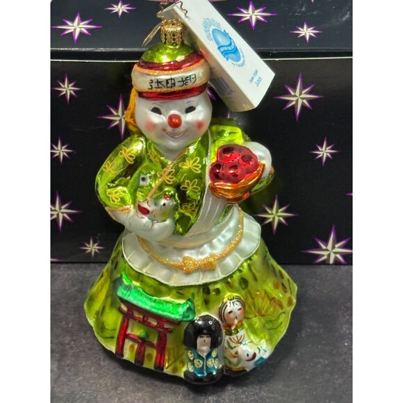 Christopher Radko Snomo Arigato Japan Orname 2003 Snowmen Around The World w/Box - Picture 1 of 9